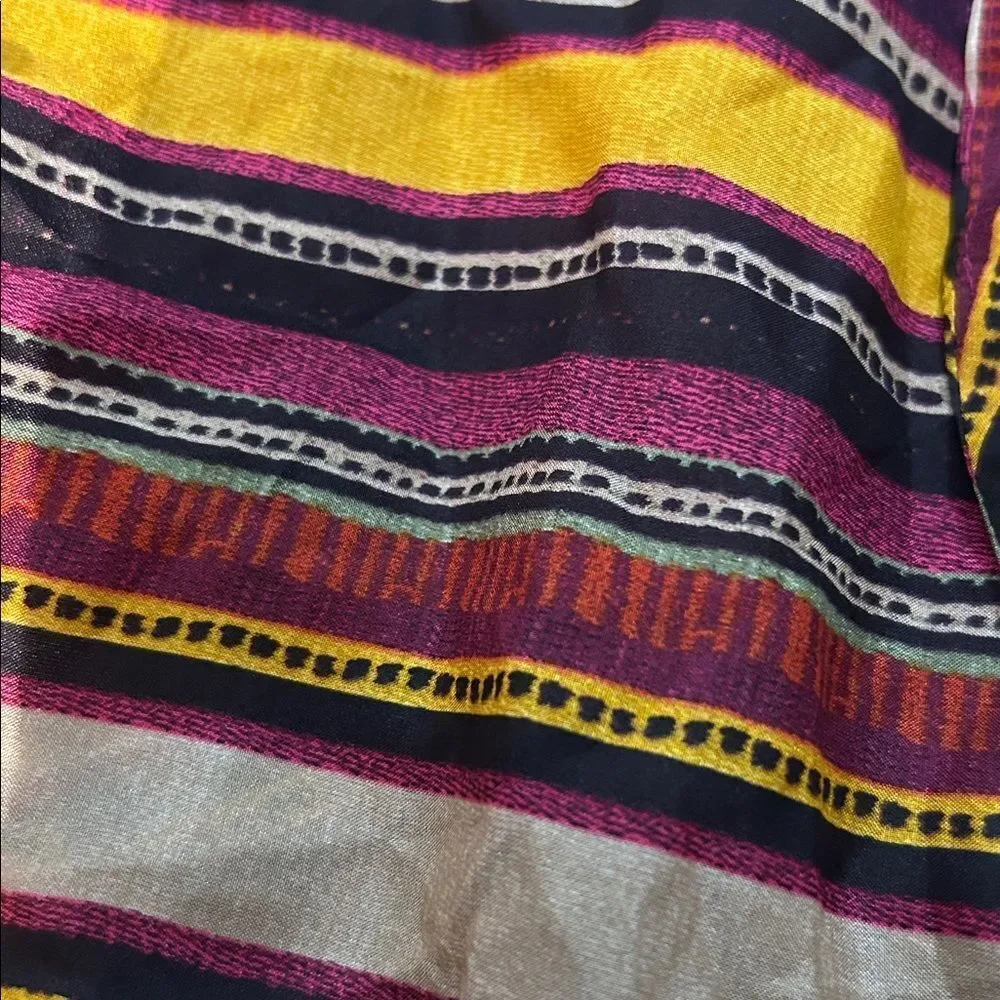 Ralph Lauren Multicolor silk Striped Sarong skirt medium- beautiful!